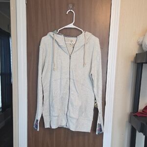 AMPERSAND AVE Heather Gray Zip-Up Hoodie